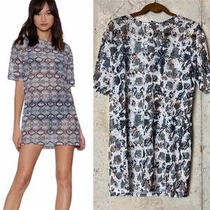 Nastygal snakeskin print sheer mini dress coverup